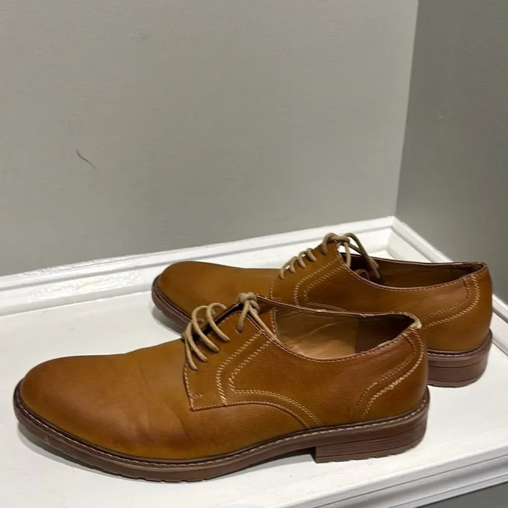 Men's Perry Ellis Tan Leather “Sterling” Business Casual Loafer-size 12